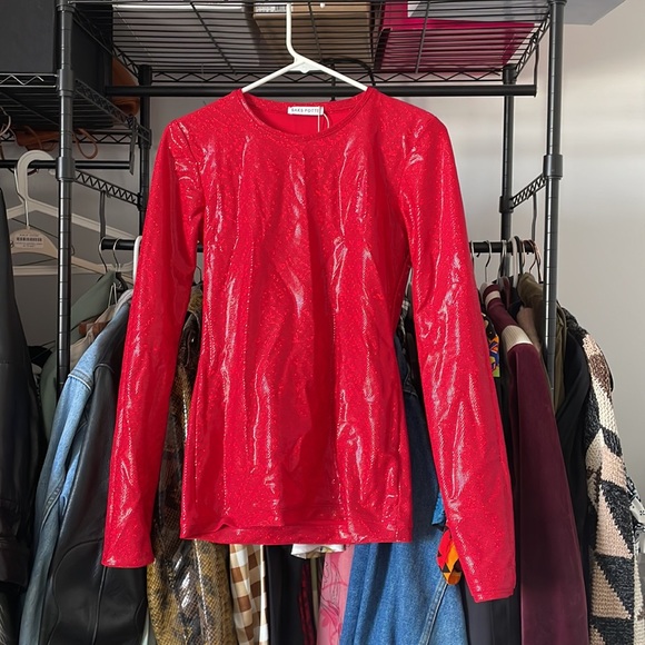 Saks Potts Saya Top Red 2 - Picture 3 of 8